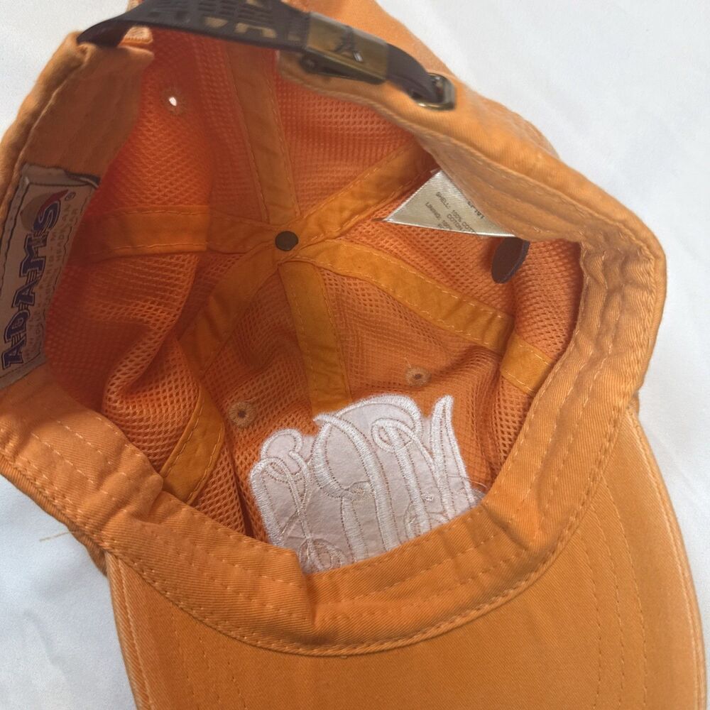 Orange Monogram Hat M A R In White Cursive Font - Picture 8 of 11